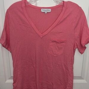 Pink v-neck t-shirt